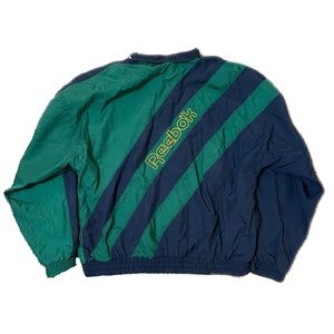 Vintage 90s Reebok Windbreaker Jacket Navy Green Men’s Large